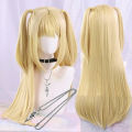 MisaMisa Cosplay Wig Long Style Golden Blonde Women's Style Amane Misa Anime Cosplay Wig Heat-Resistant Synthetic Fiber Hair.