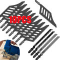 10Pcs 112mm Jigsaw Blade T Shank Extra Long Scroll Saw Blades Carbon Steel Coarse Tooth Cutter for Wood Cutting Tight Spaces. 