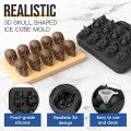 ice machine mold for whiskey - 10 cavity skull ice cube tray with funnel - Skull silicone mold for baking, chocolate. 