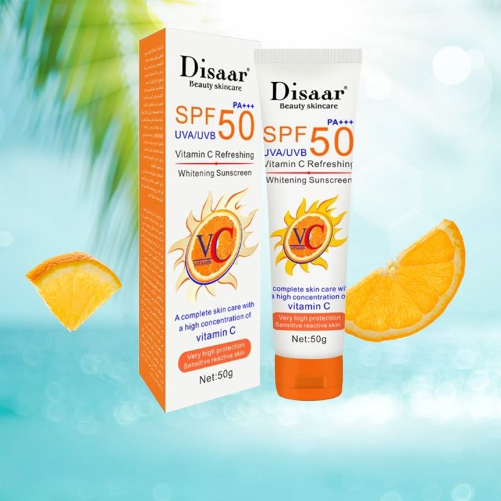 Disaar%20Vitamin%20C%20Refreshing%20Whitening%20Sunscreen%20SPF50%20PA+++%2050g%20-Orange%20Extract%20Hyaluronic%20Acid%20SPF50%20UVA/UVB%20PA+++%20Moisturizing%20Refreshing%20Skin%20-%20Image%203