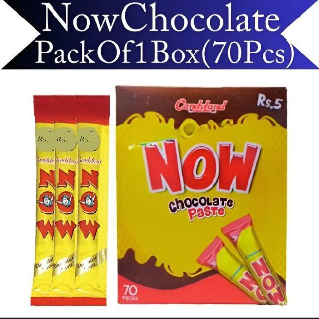 Candyland Now Chocolate Paste (Pack Of 1Box 70 Pieces) / Special Childeren Favorite Chocolate / Chocolate Sip / Now Original/ With Affordable Price