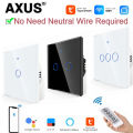AXUS EU WiFi Smart Light Switches Touch Switch RF433 No Neutral Wire Smart Home Life Tuya App Control Support Alexa  Home lightify. 