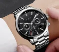 New LiGE Three Miter Stainless Steel Chein Chein Watch For Men. 