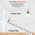 Two Way 1gang 2gang Wall Touch Dual Switch EU Standard Light Switch With Tempered Glass For Bedside Staircase No Wifi No RF433. 
