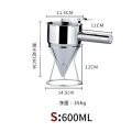 600/1200ML Oil Bucket with Holder Stainless Steel Funnel Dispenser Cupcake Pancake Batter Octopus Ball Kitchen Baking Tool.