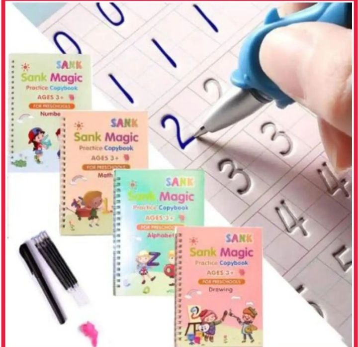 Sank%20Magic%20Practice%20Copybook%20(4%20Books%20+%20Magic%20Pen%20&%2010%20Ink%20Refills)%20Sank%20Magic%20Book%20for%20Montessori%20Children%20Tracing%20Handwriting%20First%20Preschool%20Baby%20Learning%20Books%20for%20Kids%20-%20Image%202