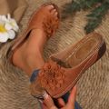 Large Size Women's Roman Style Hollow Out Lightweight Slip-On Shoes Sewing Line Cross-Border Platform Slippers.