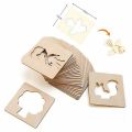 Kids Wooden Drawing Stencils Kit With Puzzle 24 Pes 12 Inner 12 Outer. 
