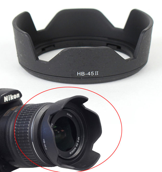 HB-45II HB 45II HB-45 II 52mm Lens Hood Reversible Camera Lente Accessories for Nikon D3200 D3100 D5100 D5200 18-55mm