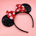 2026 Classical Mouse Ears Headband Embroidery 5" Sequins Dot Bow Hairband For Girls Featival Party DIY Hair Accessories.
