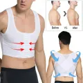 Men Body Shaper Slimming Chest Push Up Corset Compression Waist Trainer Building Sleeveless Vest Correct Posture Hooks Vest. 
