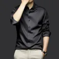 Men's White Shirt Long Sleeve Non iron Business Dress Slim Fit Korean Version Professional Work White Casual Men's Suit Shirt. 