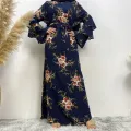 Muslim plus-size fashion hot new Arab Dubai women's clothing Islamic women's print robe dress Saudi Malaysia long sleeve elegant. 