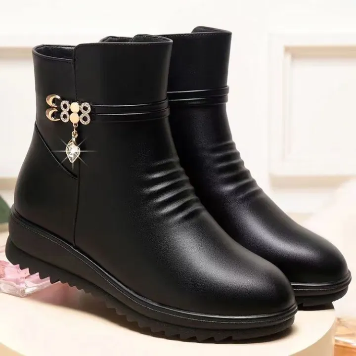 2024%20Women%20Winter%20Casual%20Platform%20Block%20High%20Heels%20Ankle%20Boots%20Female%20Suede%20Fleece%20Zipper%20Buckle%20Warm%20Snow%20Boots%20Shoes%20-%20Image%203