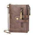 New Men's Short Wallet Premium Business Dual Zip PU Retro. 
