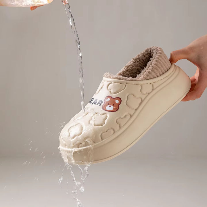 TZLDN%20Womens%20Mens%20House%20Waterproof%20Fanshion%20Bear%20Slippers%20Slip%20on%20Snow%20Winter%20Warm%20Fully%20Fur%20Lined%20Slippers%20Indoor%20Outdoor%20Shoes%20-%20Image%202