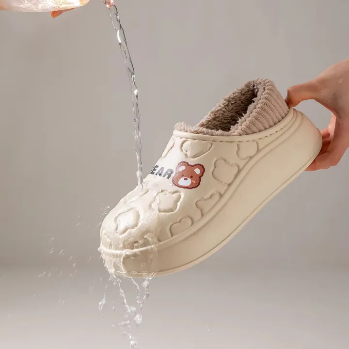 TZLDN%20Womens%20Mens%20House%20Waterproof%20Fanshion%20Bear%20Slippers%20Slip%20on%20Snow%20Winter%20Warm%20Fully%20Fur%20Lined%20Slippers%20Indoor%20Outdoor%20Shoes%20-%20Image%202