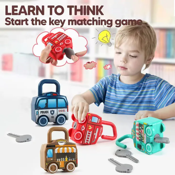1PCS- Learning Lock with Key Car Games Montessori Educational Toy ...