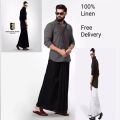 black white and one colour linen lungi for men. 