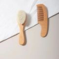 Soft Wool Baby Comb Set 2pcs Beech Wood Hair Brush Newborn Massager Baby Care Soothing Shower . 