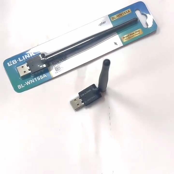 150Mbps USB WiFi Adapter WN-155A with Antenna - Wireless Network Dongle for PC Laptop | 802.11N Mini USB WiFi Receiver | Windows 11/10/8/7 Compatible | High Gain Antenna WiFi Card for Desktop Computer