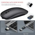 Wireless Mouse Slim Bluetooth-compatible 2.4G Computer Mice Portable Rechargeable/Battery Cordless Mouse for iPad Laptop Desktop.