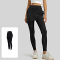 2026 Women Side Ruched Drawstring 2 in 1 Yoga Leggings High Rise Butt Lifting Slim Fit Squat Proof Workout Running Yoga Pants.