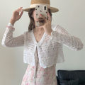 Bolero Cardigan Women Long Sleeve Tie Front Openwork Crop Shrug Top Lightweigh Cover Up Teen-girl Spring Summer Y2K 90s Outfit.