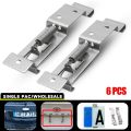 6 PCS Rectangular Car License Plate Spring Loaded Stainless Steel Bracket Cars Frame Holder Clamps Trailer Number Plate Clips. 