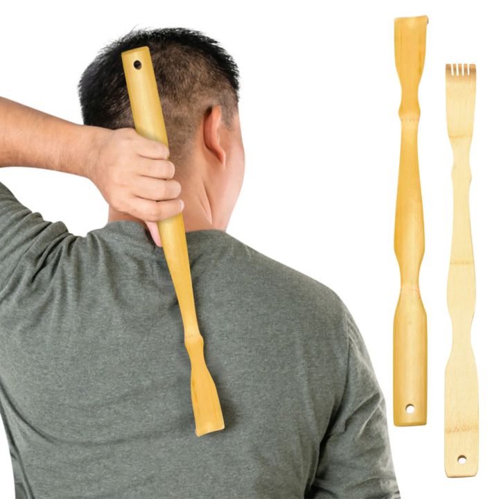 Bamboo Back Scratcher Aid Stick Scratching Massage Roller Long Wooden ...