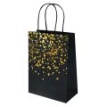 5/10PCS Black Brown White Bronzing Paper Bags Portable Birthday Gift Paper Bags Shopping Birthday Wedding Christmas 22x16x8cm. 