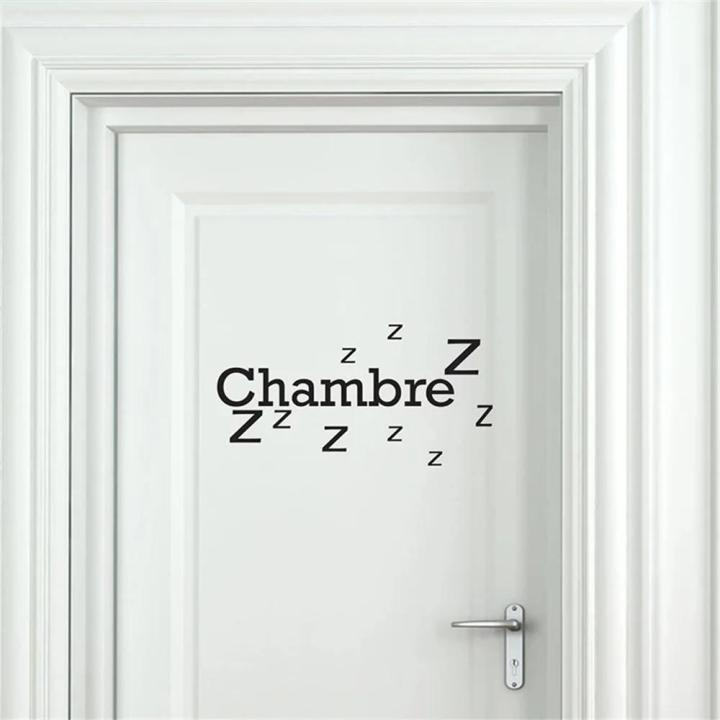 1 pc cartoon French Porte Chambre Zzz Zzz Bedroom Door Sticker Bedroom Sleep Wall Sticker Removable Wall Stickers Diy Wallpaper