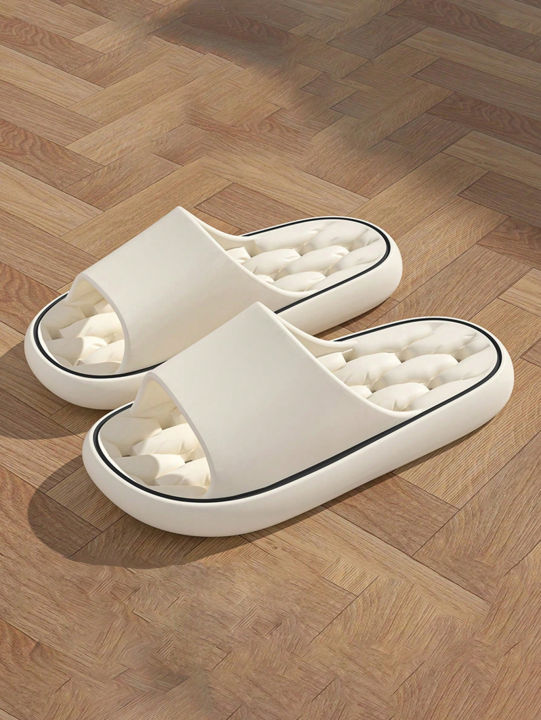 Couple Style Spring and Summer Eva Soft Thick-Soled Hollow-Out Honeycomb Massage Pattern Indoor Bathroom Outdoor Leisure Comfortable Slide Slippers for Men and Women