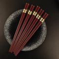 5/10 Pairs Red Chinese Chopsticks Reusable Square Food Chopsitcks Light Luxury Alloy Chopsticks Hotel Restaurant Alloy Tableware. 
