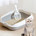 Semi-enclosed Litter Box Spatter-proof Cat Toilet Large Kitten Cleaning Supplies Large Cat Poop Bowl Pet Bupplies. 