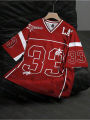 Los Angeles NO.33 Football Jersey Fashion Casual V-neck Sport Tshirt Oversized Men Tee Clothing Streetwear Parent Child T-shirt.