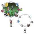 The Nightmare Before Christmas Bracelets Jack Skellington and Sally Pendant Bangle Disney Charm Bracelet for Women Jewelry. 