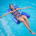 Foldable Inflatable Floating Row Pool Float Inflatable Chair Backrest Recliner Swimming Pool Water Hammock Beach Lounger Piscina. 