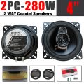 2pcs (2X280W) 560W Premium 4-Inch HiFi Car Speakers - HD Audio, 4.0 Surround, App Control, Universal Flush Mount. 