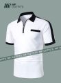 Men's Fashion Zipper Casual Sports Solid Color Cotton Premium Short Sleeve Shirt by MF Outfits. 