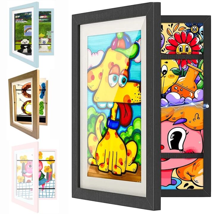 Children Drawing Frame A4 Wooden poster frame for walls Children's Art ...