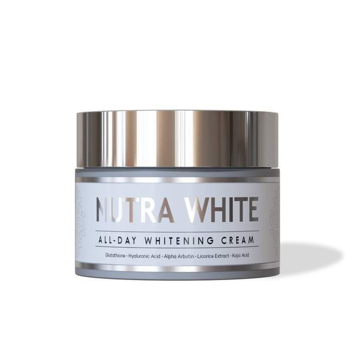 NUTRA%20WHITE%20ALL-DAY%20WHITENING%20CREAM%20+%20SERUM%0A%0AGlutathione%20Alpha%20Arbutin%20Vitamin%20C%20Niacinamide%20%20Hyaluronic%20acid%20Licorice%20extract%20Aloe%20vera%20Kojic%20Acid%20%20Vitamin%20E%20Shea%20butter.%20-%20Image%202