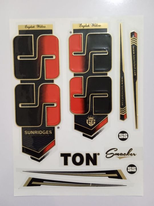 New 3D 2023 SS TON BLACK & RED Edition Top Quality Cricket Bat Sticker ...