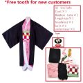 Kamado Nezuko Anime Cosplay Costume, Kimono, Kimetsu No Yaiba, Perruque, Uniforme, Hallween, Femmes, Enfants. 