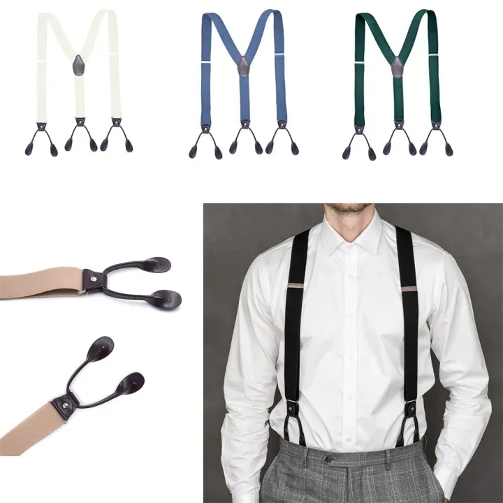 Men%20Women%20Adult%20Vintage%20Suspenders%20Leather%20Trimmed%20Button%20End%20Y%20Back%20Adjustable%20Elastic%20Trouser%20Braces%20Straps%20Belt%20-%20Image%203
