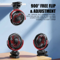 Rechargeable Car Clip Fan 2000mAh USB Portable Cooling Fan 360-Degree Rotation Fan for Seat/Office/Travel 3-Speed Strong Wind. 