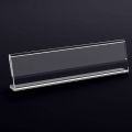 Acrylic Office Desktop Sign Display Name Price Business Card Label Nameplate Table Number Holder Stand. 