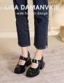 Retro Mary Jane Shoes Square Toe Japanese Style Jk Small Leather Shoes Women's High Heels Chunky Heel Single Strap Lolita Shoes. 