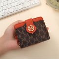 New Short Model Printed with Letters PU Multi-card Position European and American Short Wallet Women. 