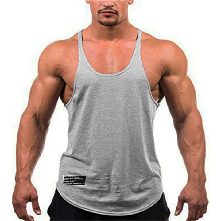 Men's%20Gym%20Stringer%20Tank%20Tops%20Cotton%20Y-Back%20Running%20Vests%20Bodybuilding%20Fitness%20Sleeveless%20Shirt%20Muscle%20Training%20Singlets%20-%20Image%203